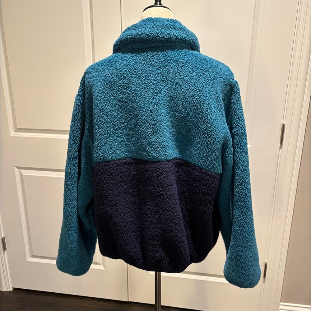 TEDDY UNISEX HALF ZIP COLOR BLOCK JACKET - CAPRI -M - Picture 4 of 5